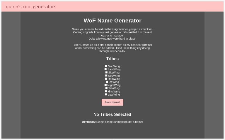Wof name generator â