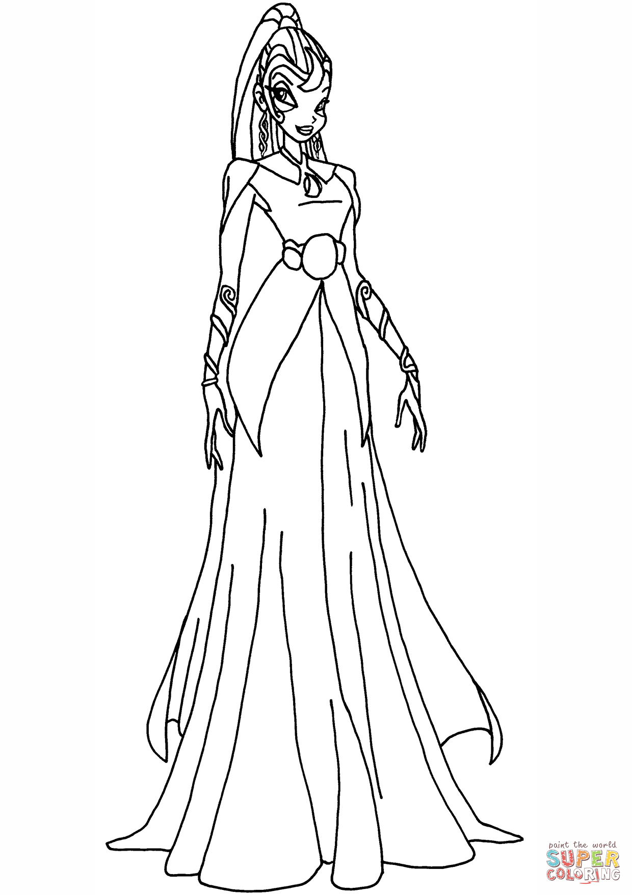 Winx club luna coloring page free printable coloring pages