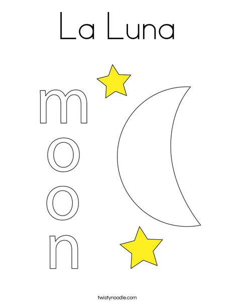 La luna coloring page