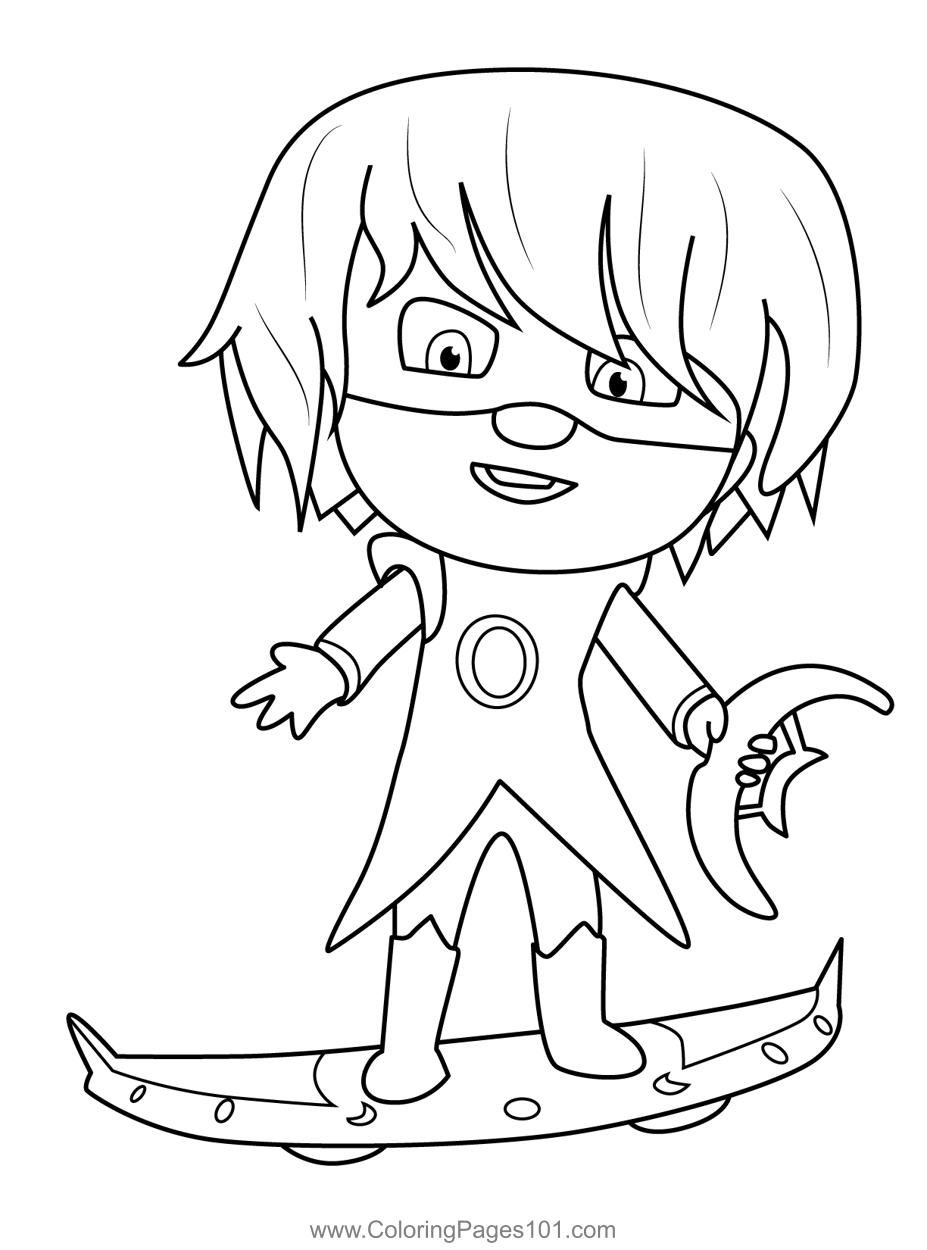 Luna girl pj masks coloring page for kids