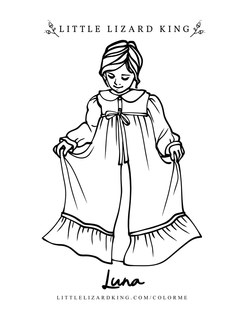 Luna coloring page â little lizard king