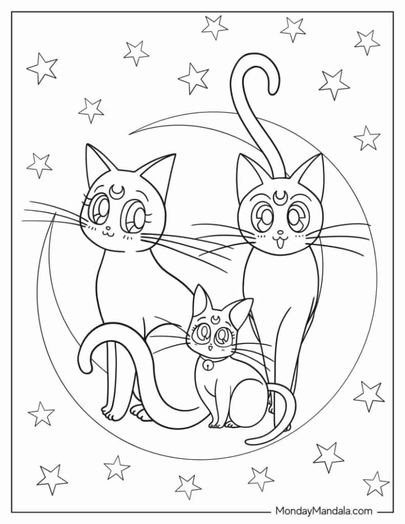 Sailor moon coloring pages free pdf printables