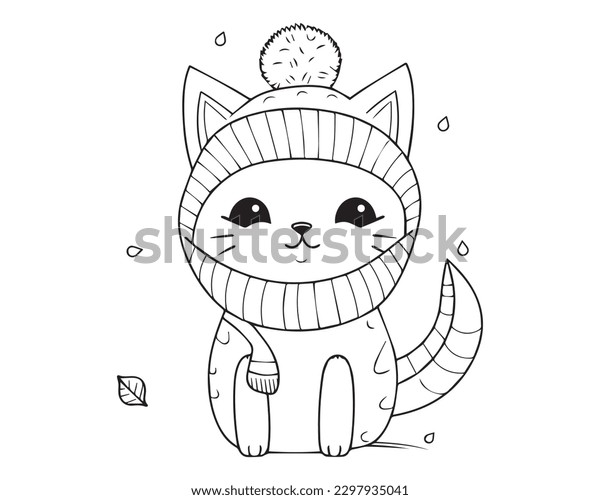 Collection cats moon drawings silhouette coloring stock vector royalty free