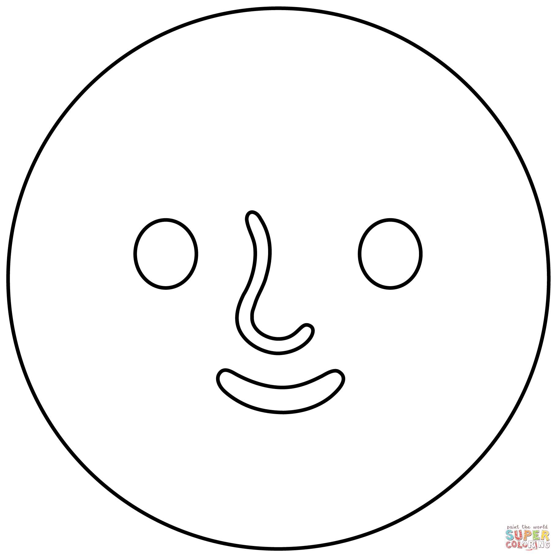 Full moon face emoji coloring page free printable coloring pages