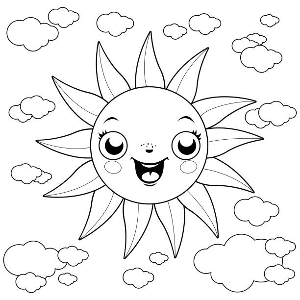 Smiley faces coloring pages stock illustrations royalty