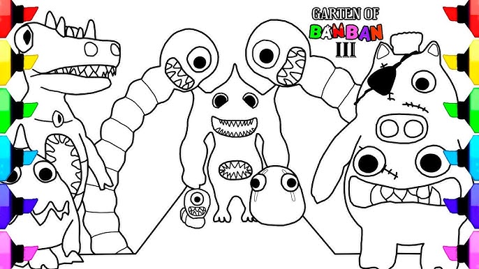 Garten of banban chapter coloring page garten of banban