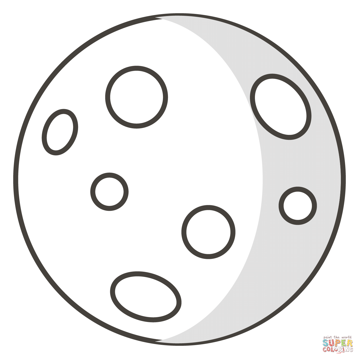 Waning gibbous moon coloring page free printable coloring pages