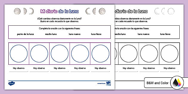 Guãa para seguimiento de las fases de la luna usa
