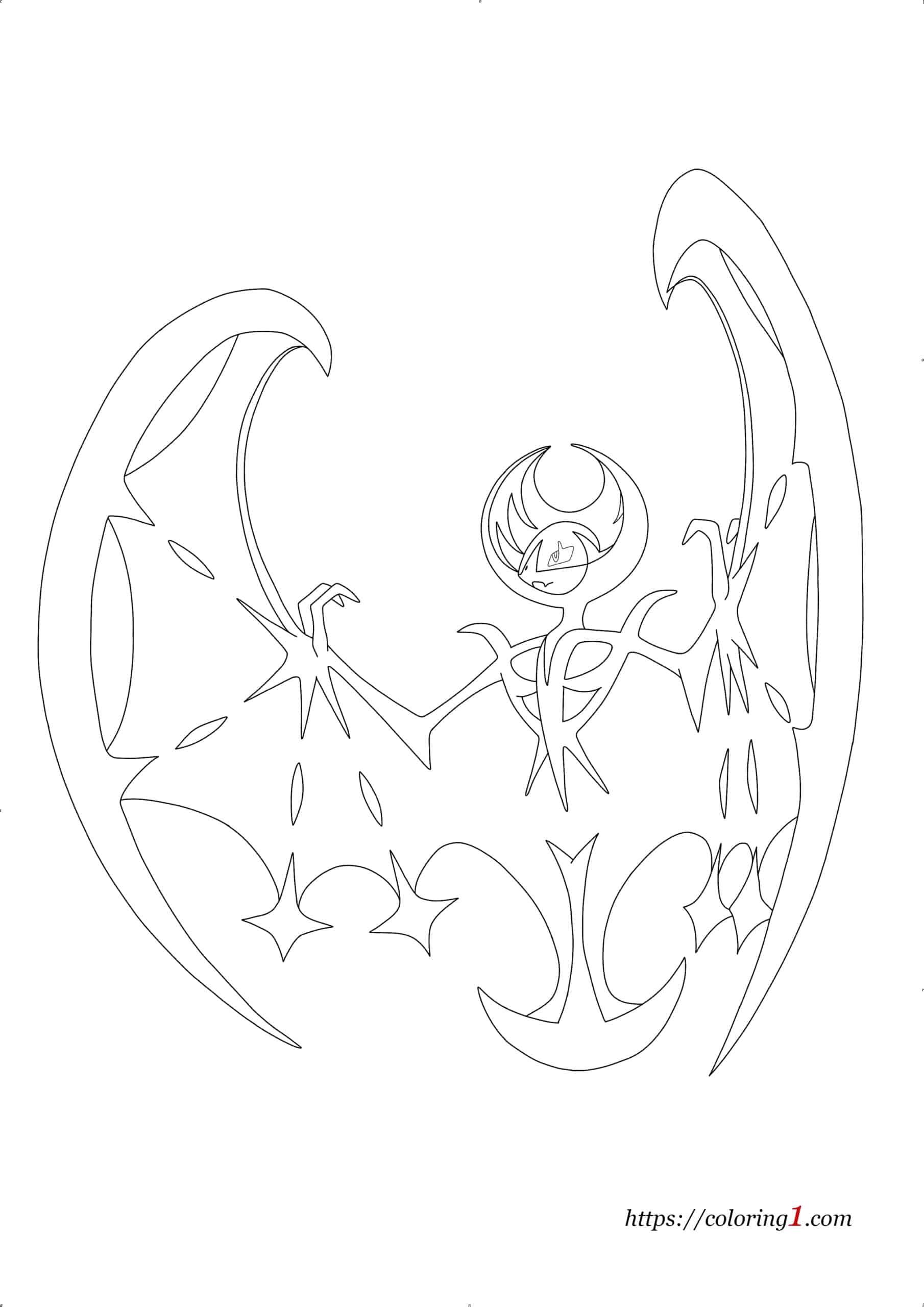 Pokemon lunala coloring pages