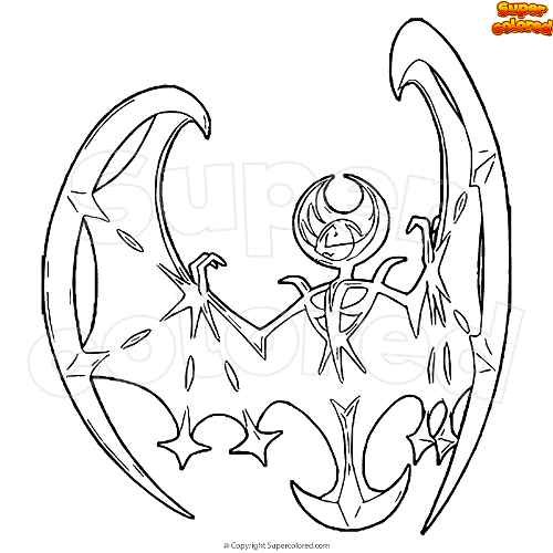 Coloring page pokemon lunala