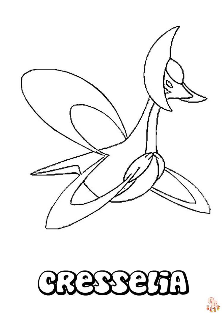Explore the magical world with cresselia coloring pages