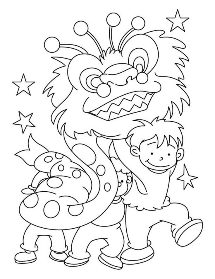 Chinese new year coloring pages