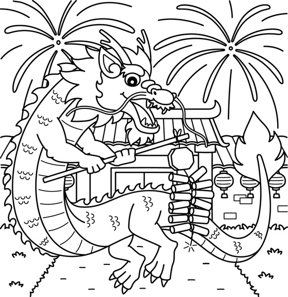 Thousand chinese new year coloring pages royalty