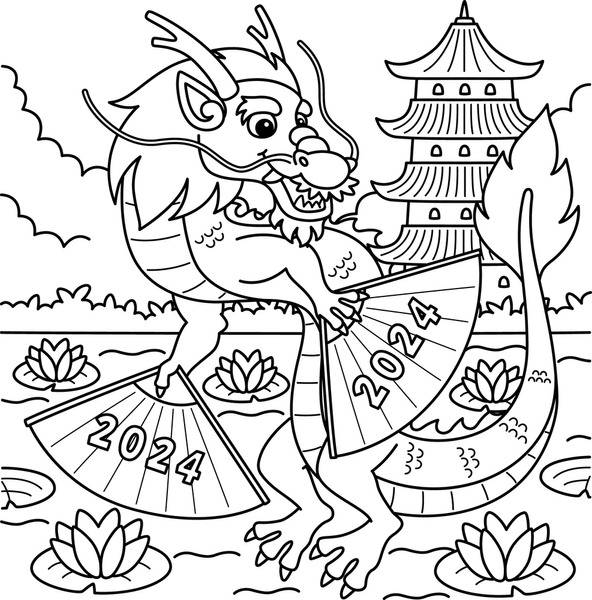 Thousand chinese new year coloring pages royalty