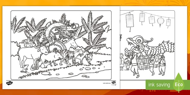 Chinese new year louring pages teacher made