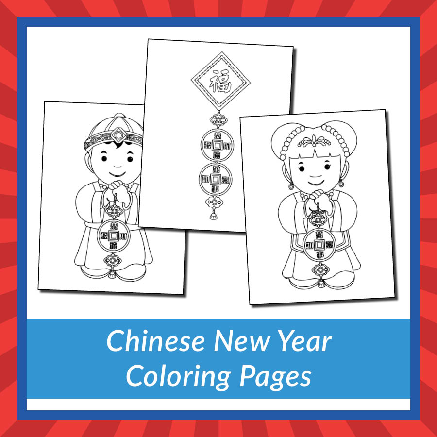 Chinese new year coloring pages