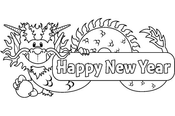 Happy new year clip art black and white new year coloring pages happy new year happy new year fireworks