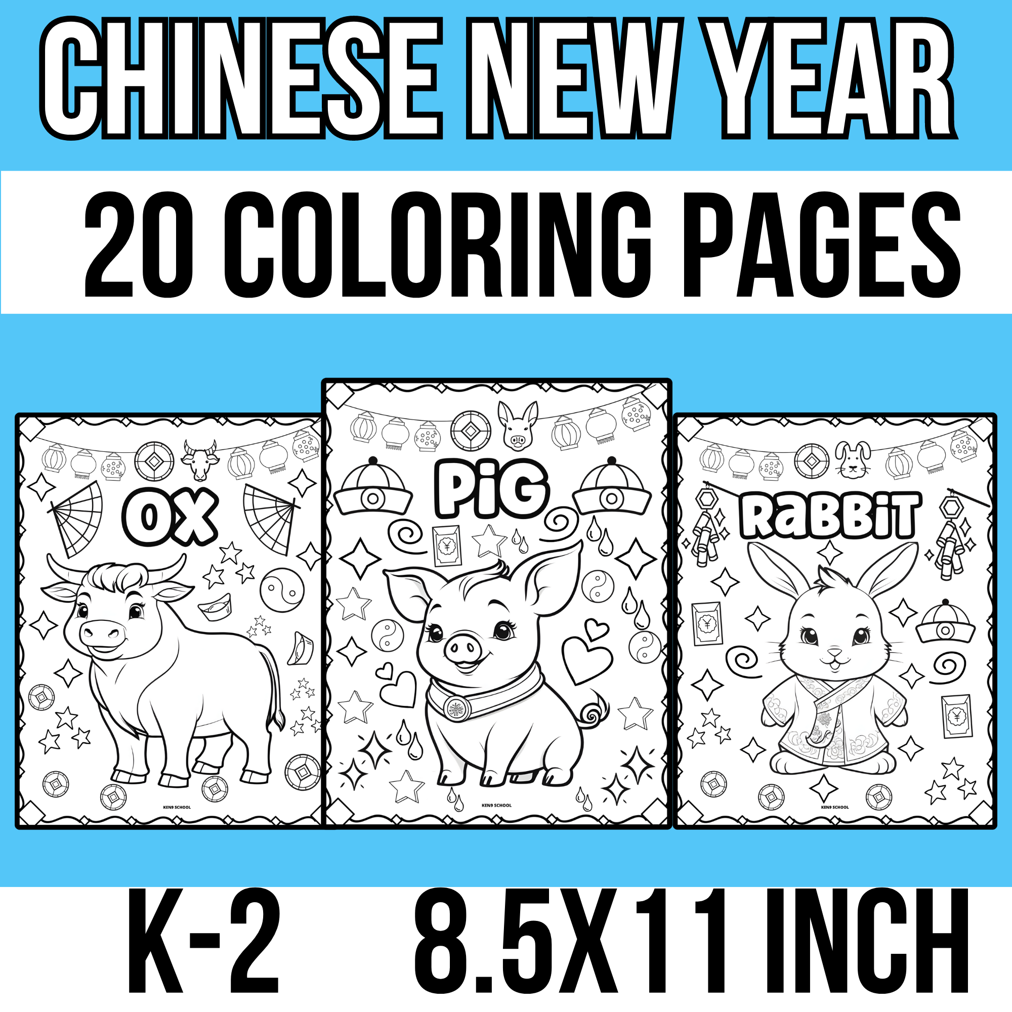Chinese new year zodiac animals coloring pages chinese new year coloring pages made by teachers