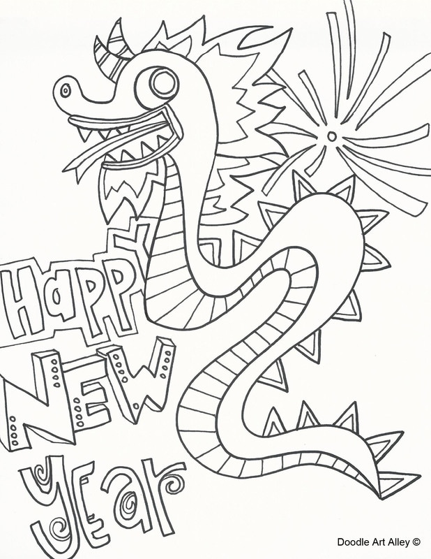 Chinese new year coloring pages