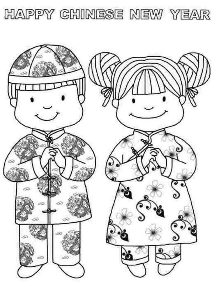 Chinese new year coloring pages