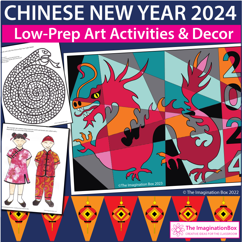 Chinese new year coloring pages and art activities