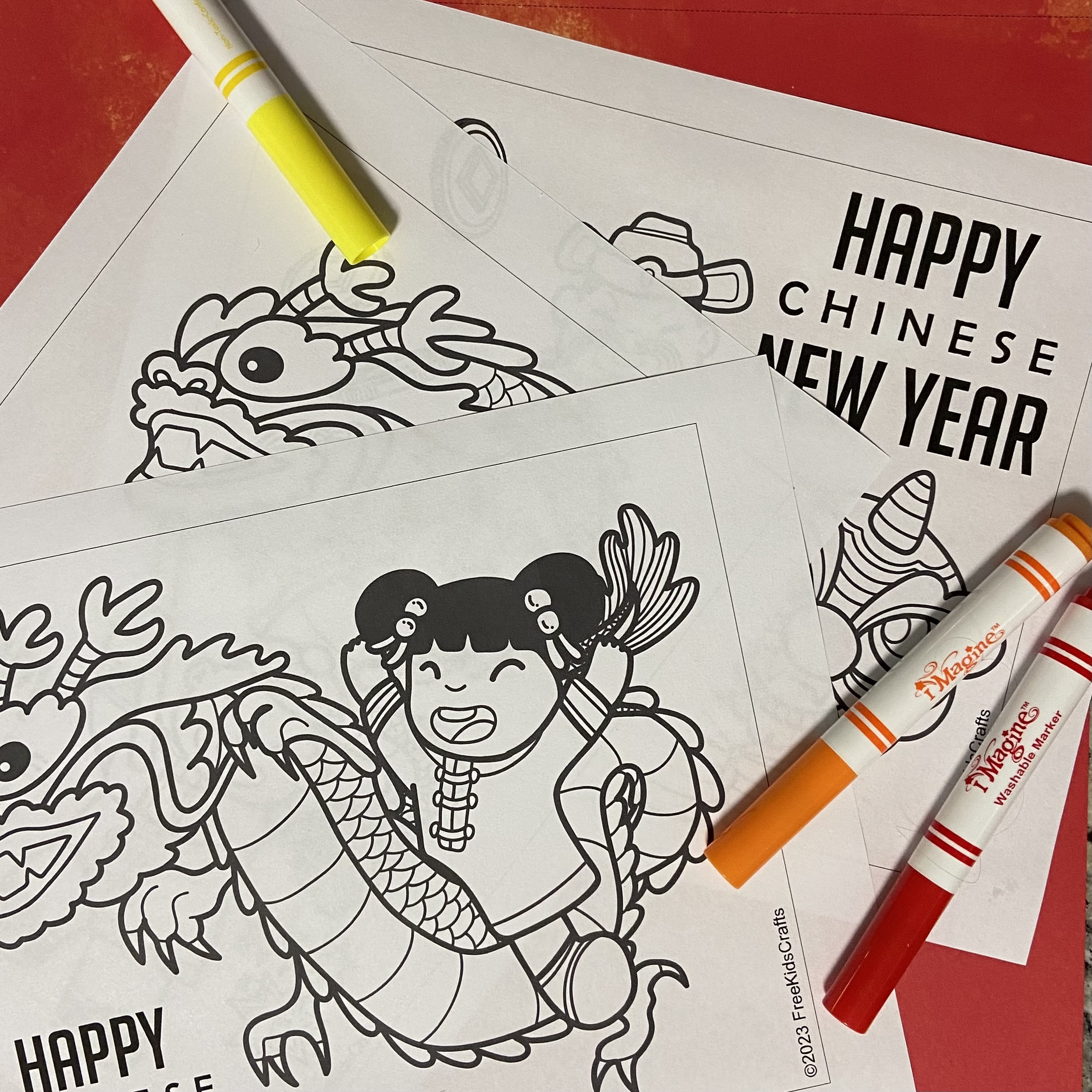 Chinese new year coloring pages