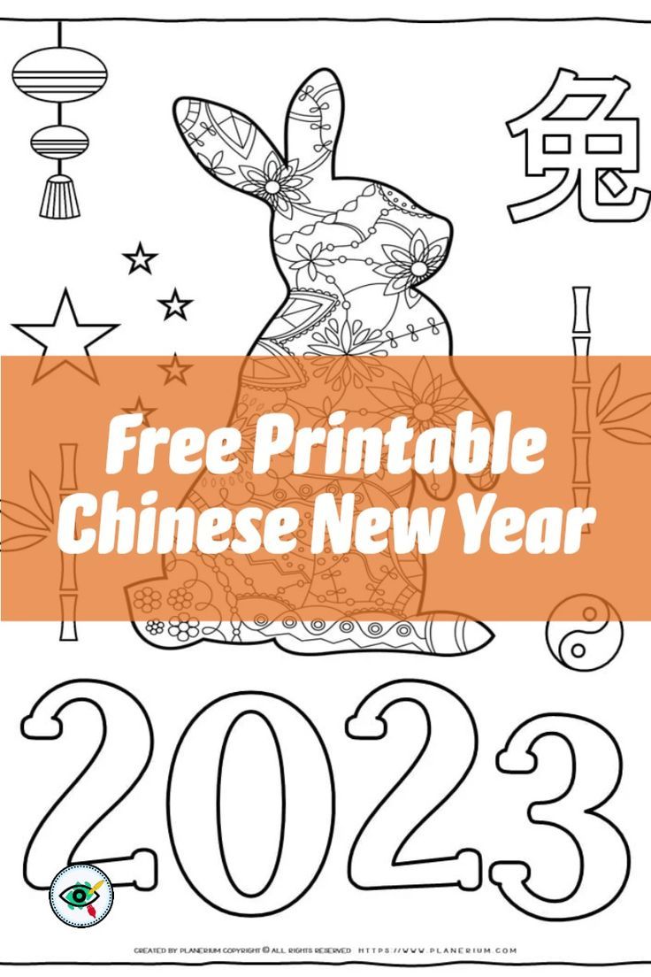 Chinese new year free printable coloring page new year coloring pages rabbit colors chinese new year decorations