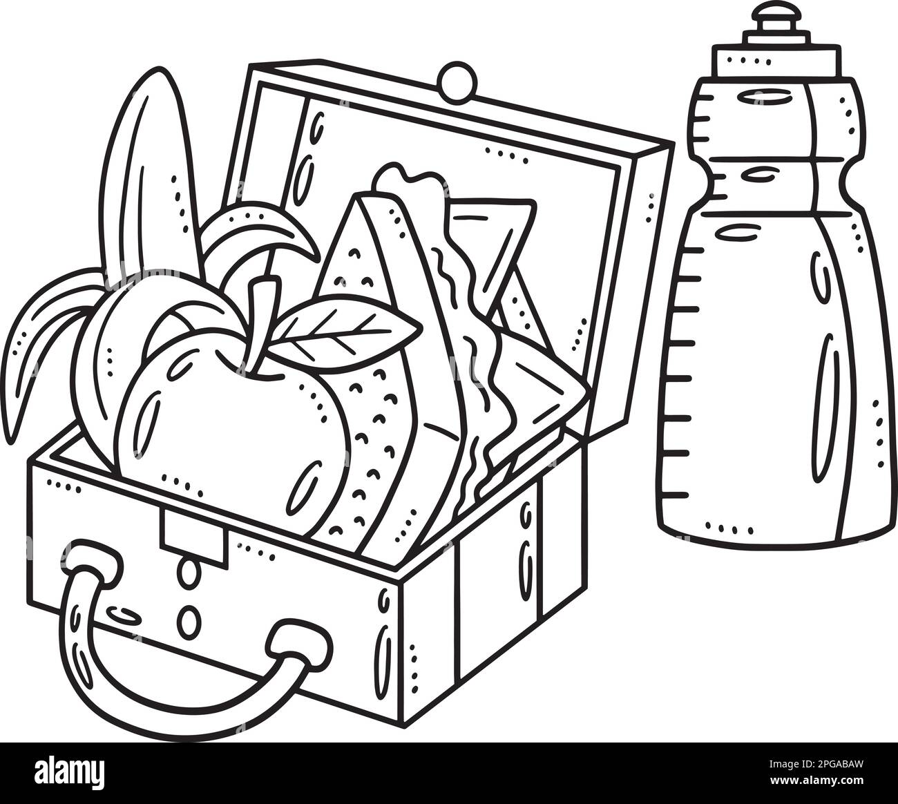 Lunch box isolated coloring page for kids stock vector image art