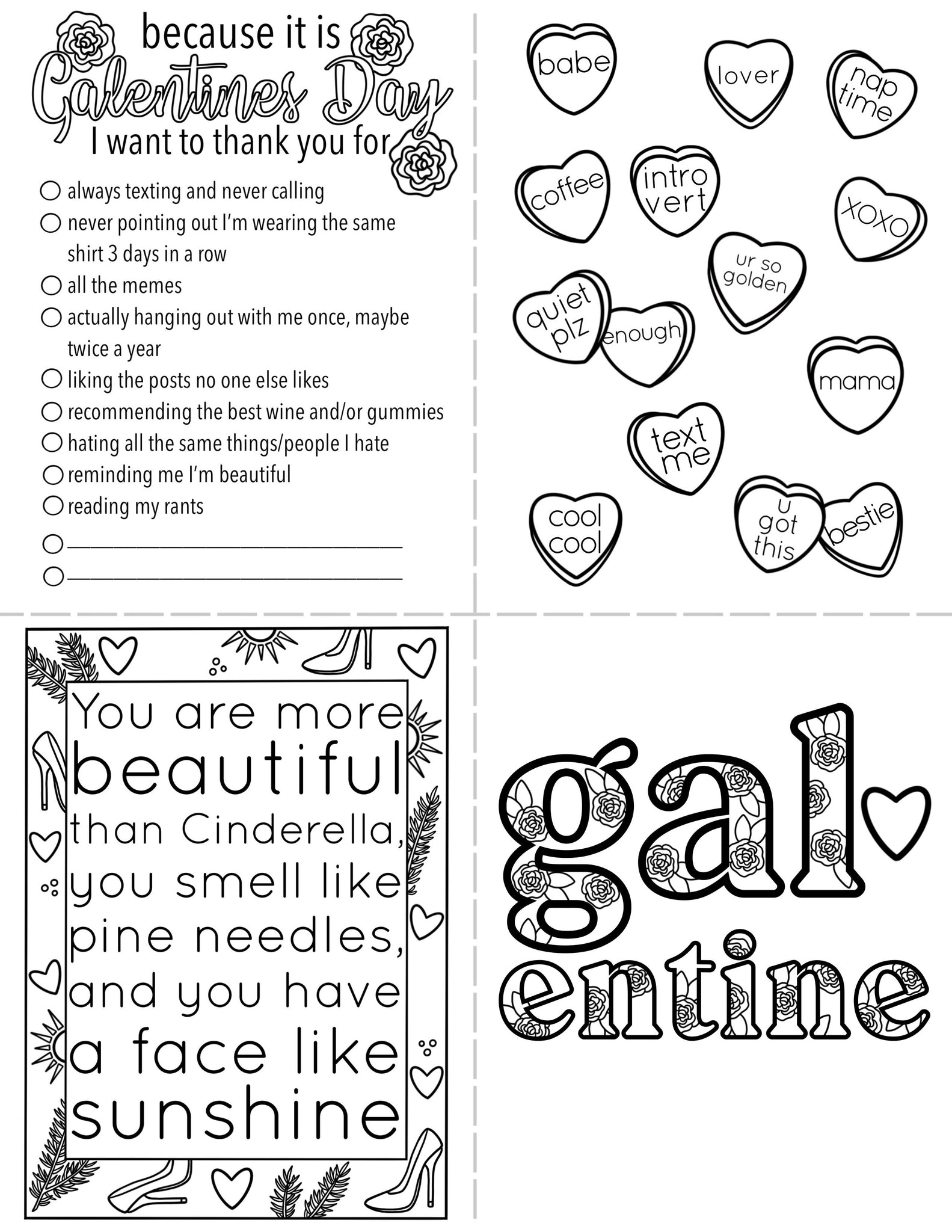 Galentines day printables â
