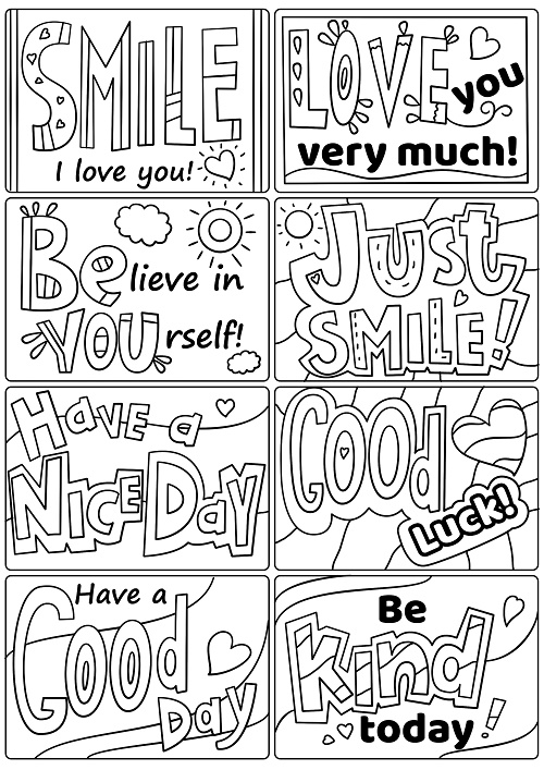 Encouraging lunch box notes for kids free printable papercraft templates