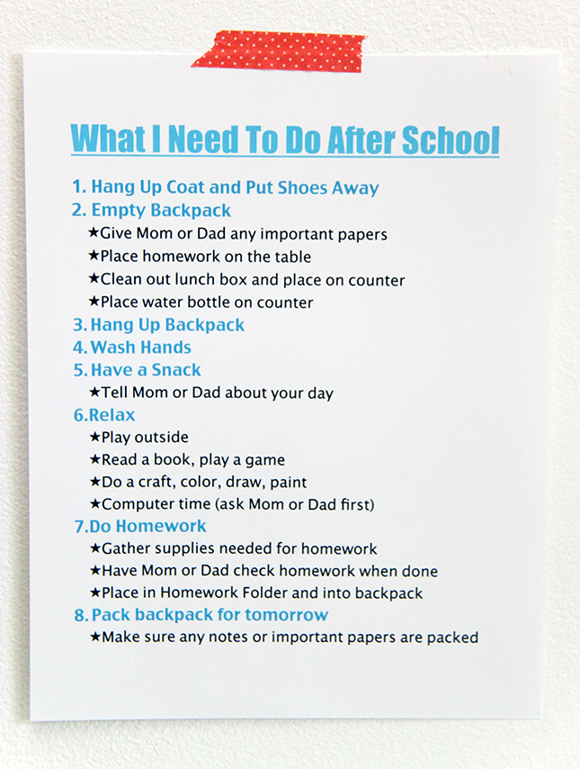 After school routine