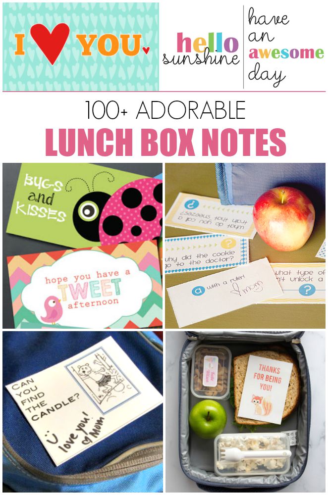 Adorable lunch box notes