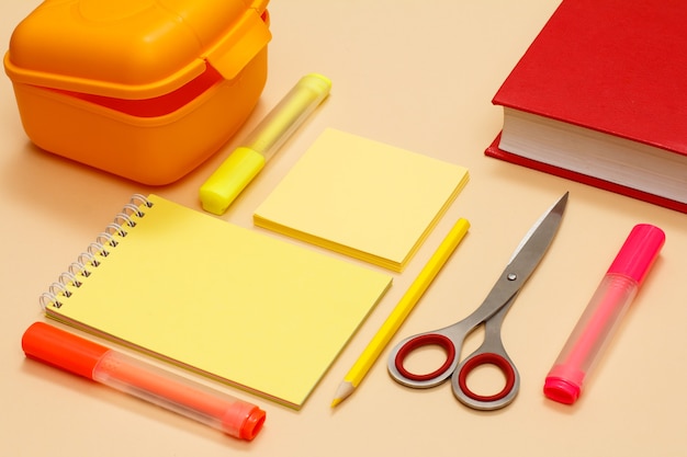 Premium photo book scissors pencil notebook note