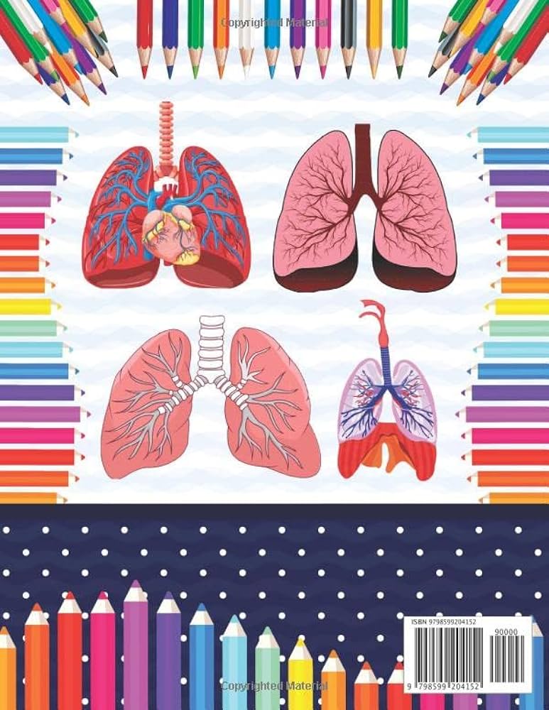 Human lung coloring book lung coloring work book for medil and nursing students childrens science books human lung anatomy coloring pages for kids toddlers teens human lung anatomy coloring workbook for anatomy