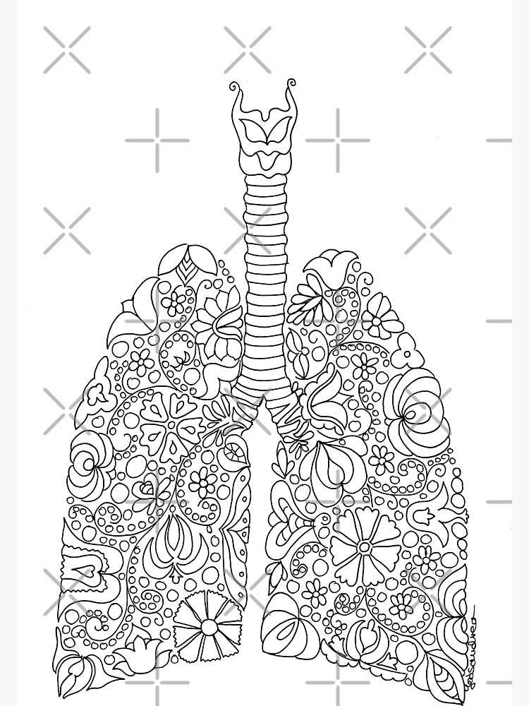 Lungs with love anatomy art print for sale by andrea joãs
