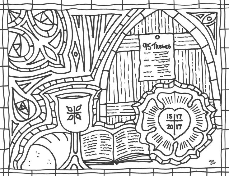 Reformation coloring page reformation sunday luther rose reformation day