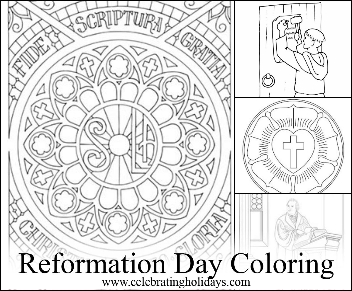 Coloring pages for reformation day celebrating holidays