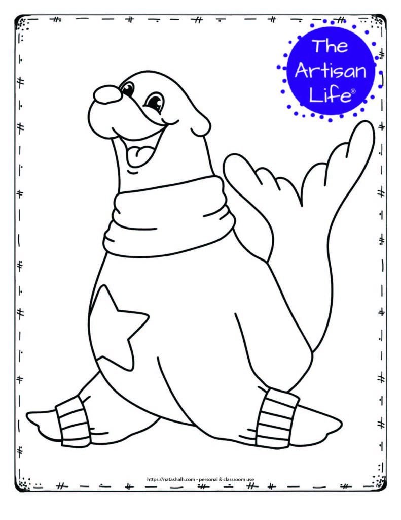 Free printable winter animal coloring pages for kids