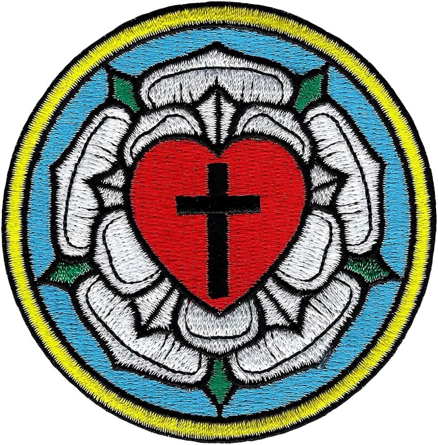 Luther rose embroidered patch lutheran church seal iron