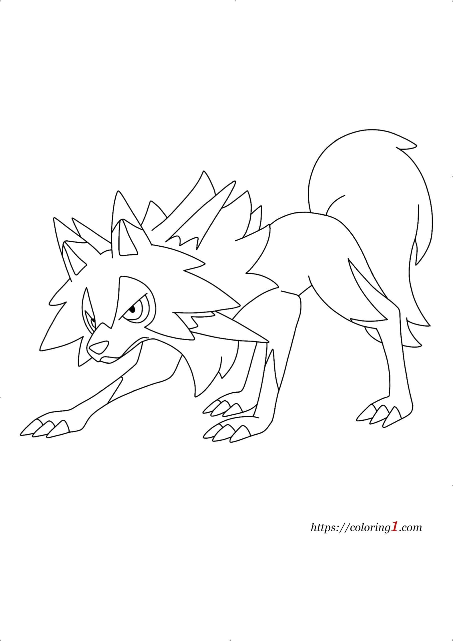 Pokemon lycanroc coloring pages