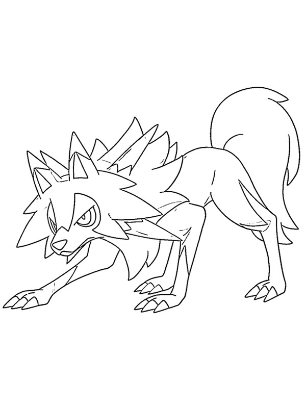 Lycanroc coloring page