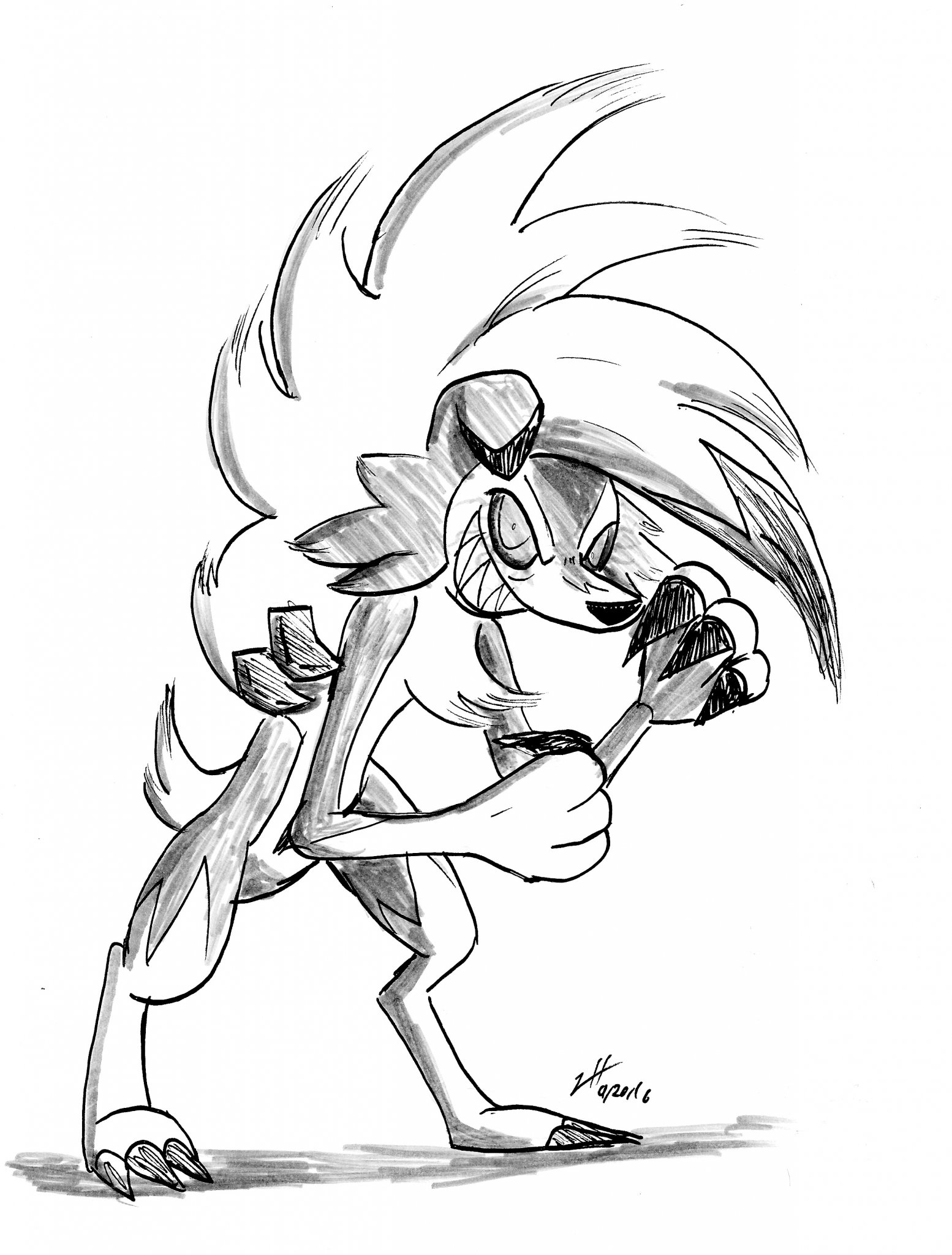 Quick sketches lycanroc midnight form pokãcharms