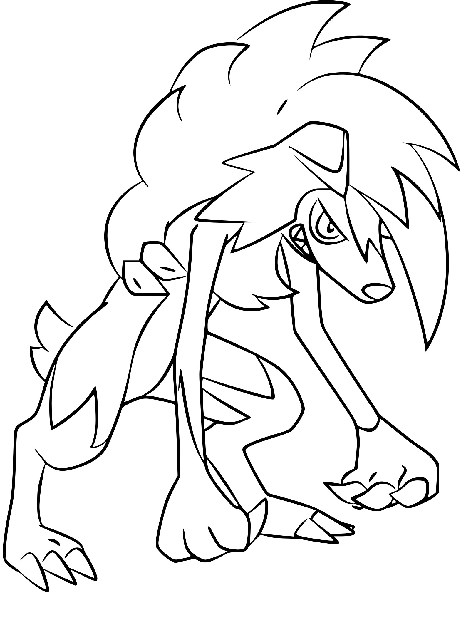 Lycanroc pokemon coloring page