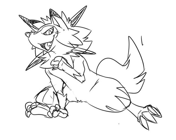Sketch lycanrocnoon by matatabi
