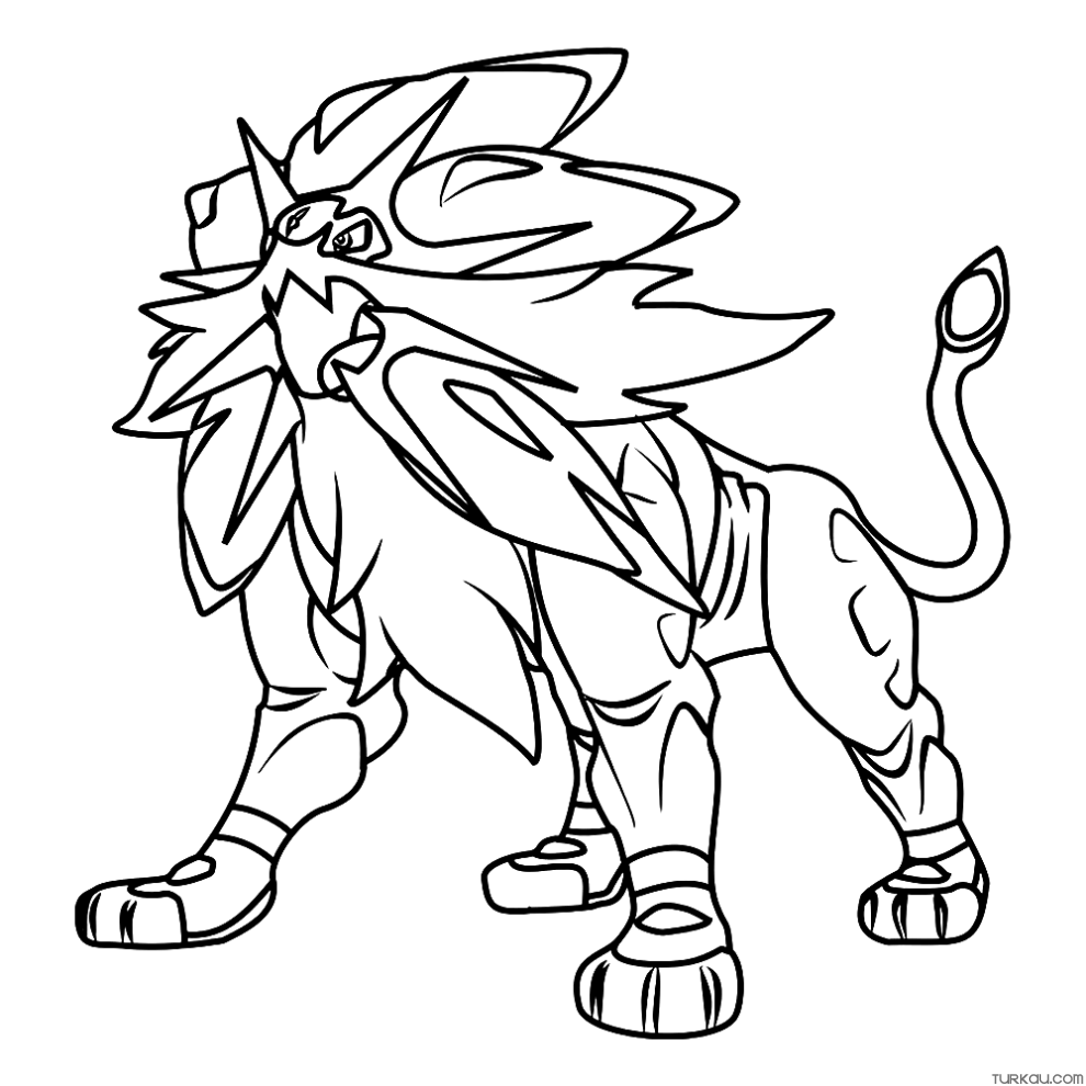 Pokemon solgaleo easy coloring page