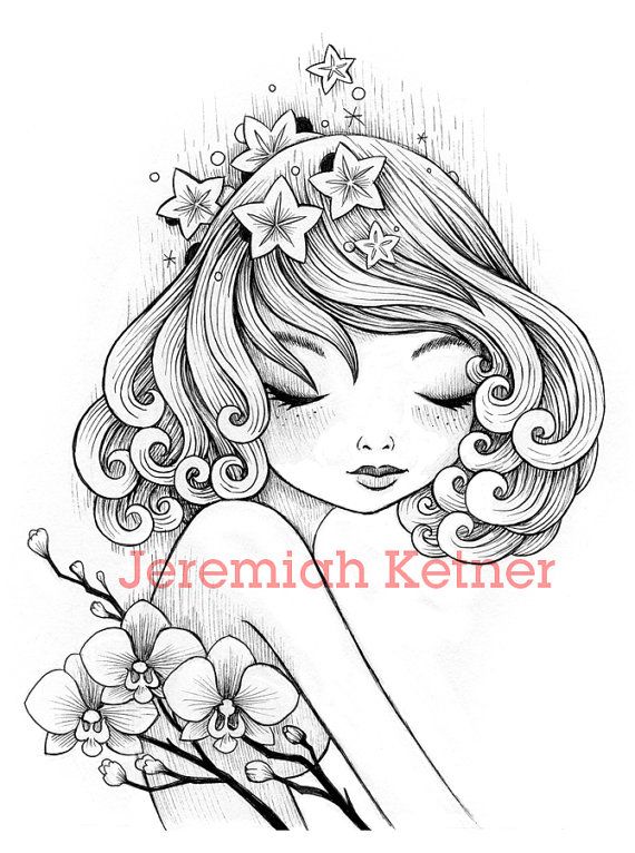 Orchids coloring page