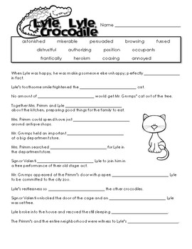 Lyle lyle crocodile by another crull creation tpt