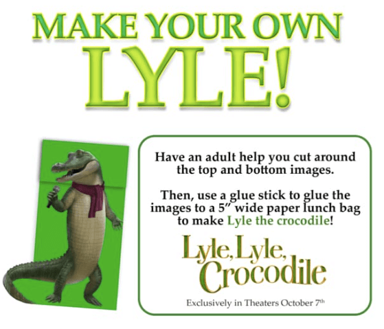 Free printable activity sheets to celebrate release of lyle lyle crocodile in theaters now