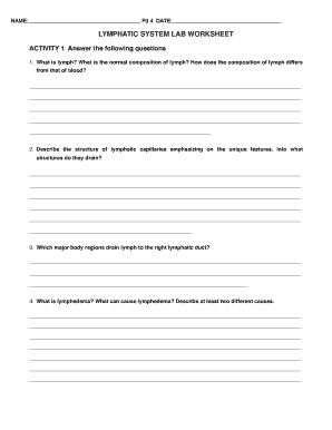 Lymphatic system lab worksheet answers