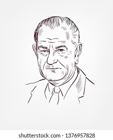 Lyndon b johnson usa president vector immagine vettoriale stock royalty free